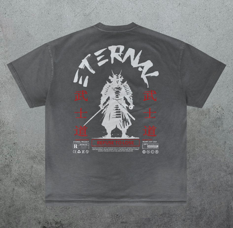 Oversize Eternal Warrior T - Shirt - Black - Byakko Sports