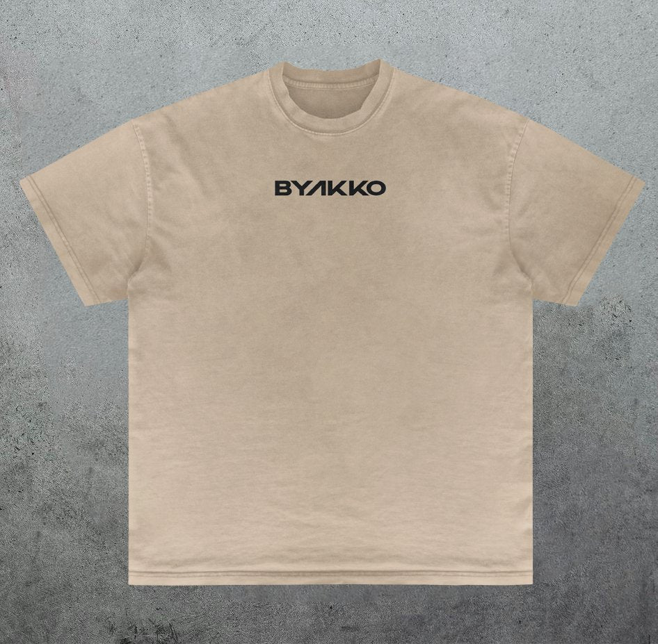 Oversize Text Mark T - Shirt - Faded Khaki - Byakko Sports